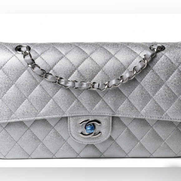 **SOLD** CHANEL Glittered Metallic Caviar Medium Double Flap LIMITED EDITION - Picture 9 of 12